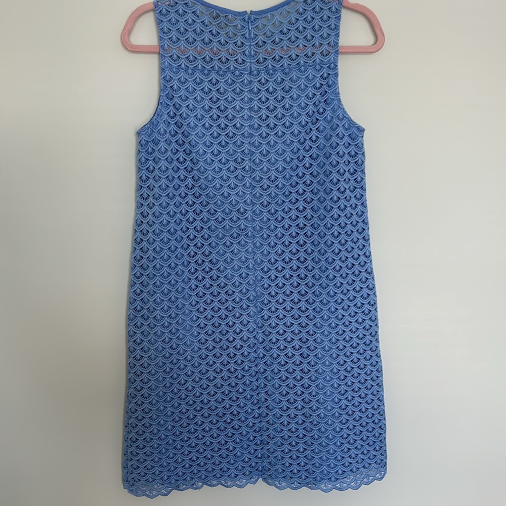 Loft Outlet‎ Light Blue Scalloped Lace Shift Dress - Size 6 - Picture 4 of 6